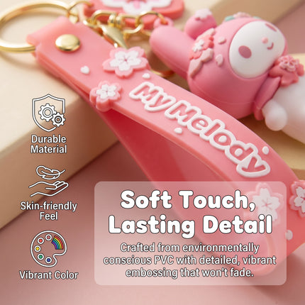 Eastcoco Pink Sanrio keychain---Cute gifts for yourself, your best friend, family, friends, or your niece