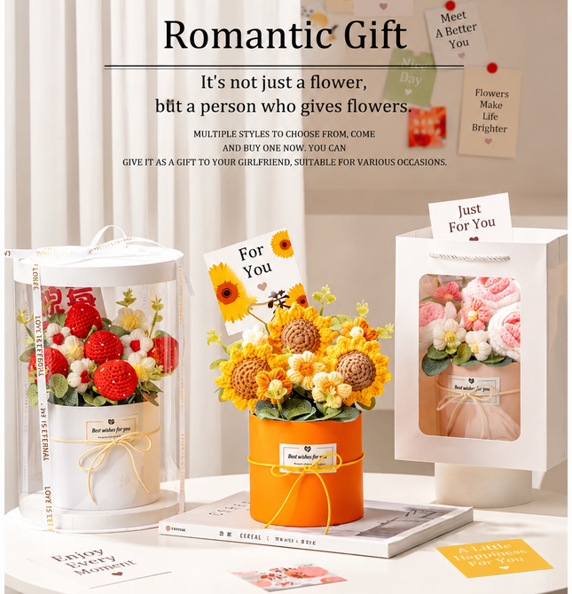 Medium Romantic Crochet Bouquet – A Meaningful Gift for the Women You Love