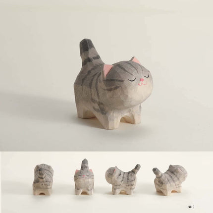 Eastcoco  Super cute kitten Handmade wood carving