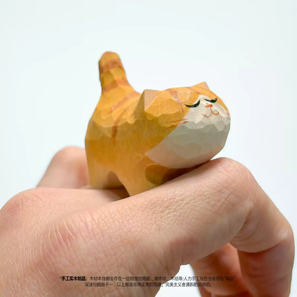 Eastcoco  Super cute kitten Handmade wood carving