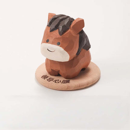 Eastcoco  Cow and Pony Handmade wood carving