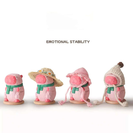 Eastcoco  Pink Capybara Handmade wood carving