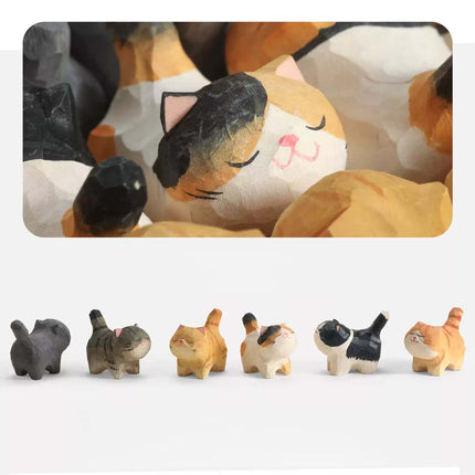 Eastcoco  Super cute kitten Handmade wood carving