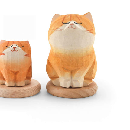 Eastcoco Big and Little Kittens Handmade wood carving