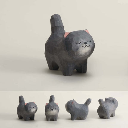 Eastcoco  Super cute kitten Handmade wood carving