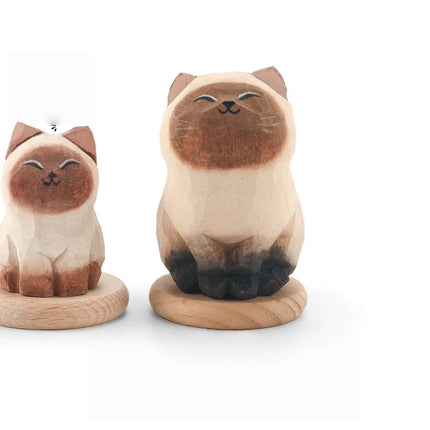 Eastcoco Big and Little Kittens Handmade wood carving