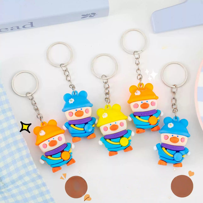 Eastcoco Little duck wearing a hat keychain*3