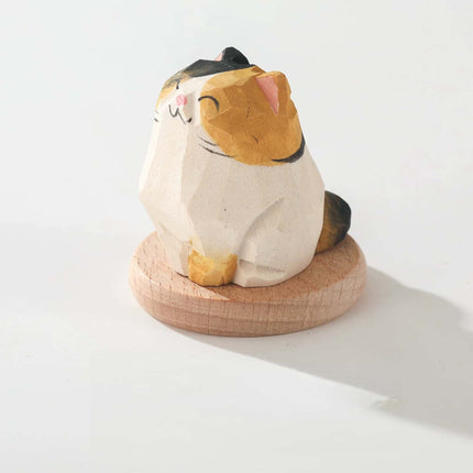 Eastcoco Big and Little Kittens Handmade wood carving