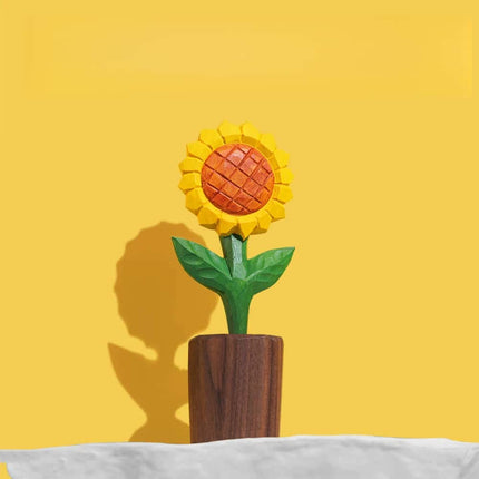 Eastcoco  Wooden Rose Handmade wood carving