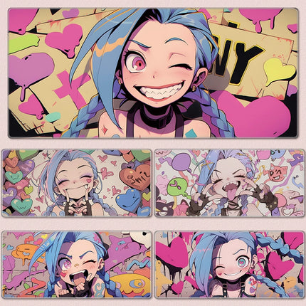 Eastcoco LOL Crazy Cute Jinx Mouse Pad-Contains 15 items