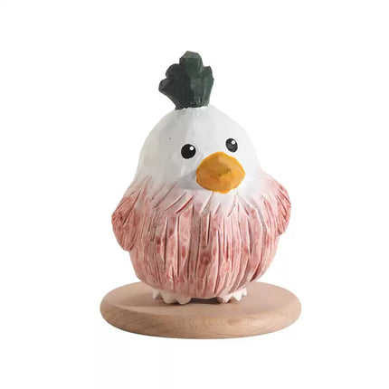 Eastcoco  Pink Chick Handmade wood carving