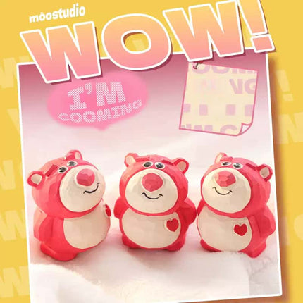 Eastcoco  Strawberry Bear Handmade wood carving