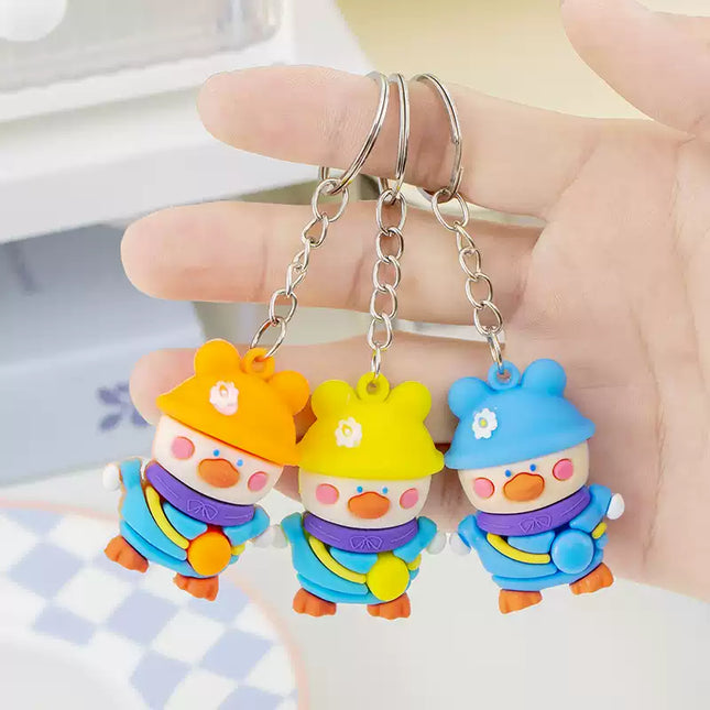Eastcoco Little duck wearing a hat keychain*3