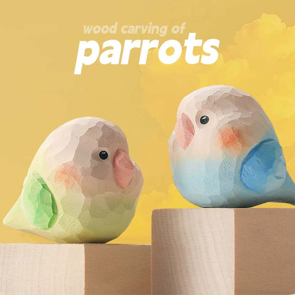 Eastcoco  Cute parrot Handmade wood carving