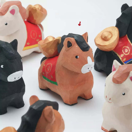 Eastcoco  Cute little pony Handmade wood carving