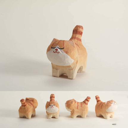 Eastcoco  Super cute kitten Handmade wood carving