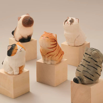 Eastcoco  kitten Handmade wood carving