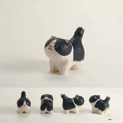 Eastcoco  Super cute kitten Handmade wood carving