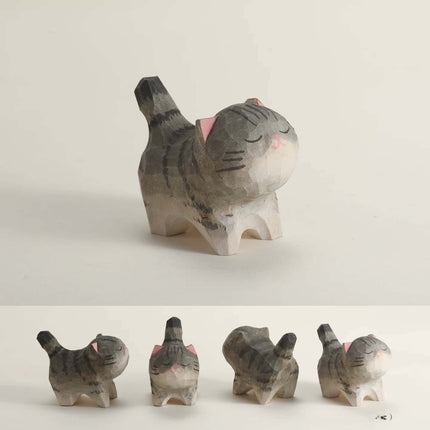 Eastcoco  Super cute kitten Handmade wood carving