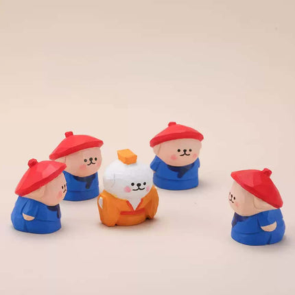 Eastcoco  The little dog with a red hat Handmade wood carving