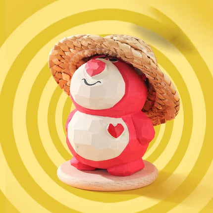 Eastcoco  Strawberry Bear Handmade wood carving