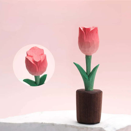 Eastcoco  Wooden Rose Handmade wood carving