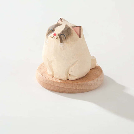 Eastcoco Big and Little Kittens Handmade wood carving