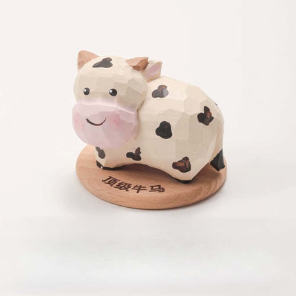 Eastcoco  Cow and Pony Handmade wood carving
