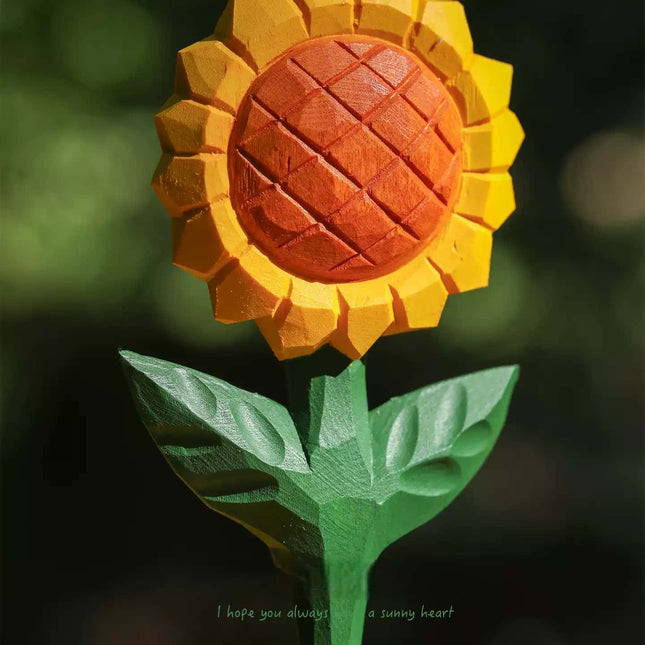 Eastcoco  Wooden Rose Handmade wood carving