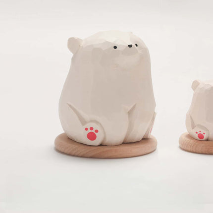 Eastcoco  Polar Bear Family Handmade wood carving