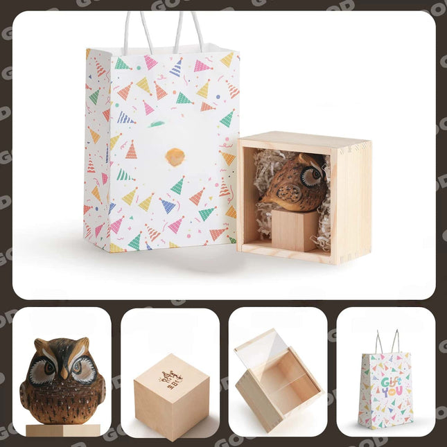 Eastcoco  owl Handmade wood carving