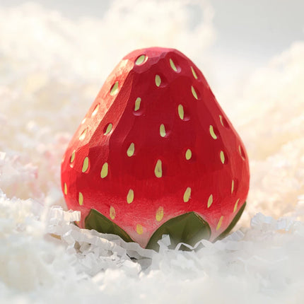 Eastcoco  Strawberry Bear Handmade wood carving