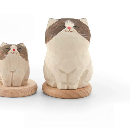 Eastcoco Big and Little Kittens Handmade wood carving