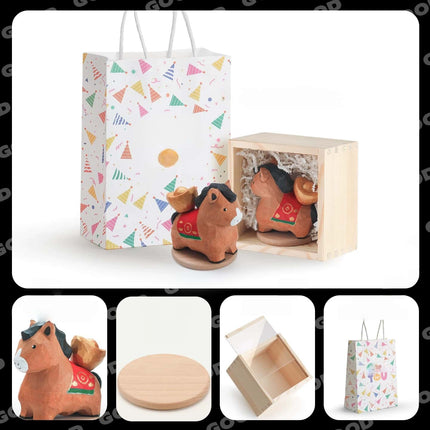 Eastcoco  Cute little pony Handmade wood carving