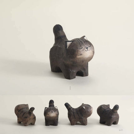 Eastcoco  Super cute kitten Handmade wood carving