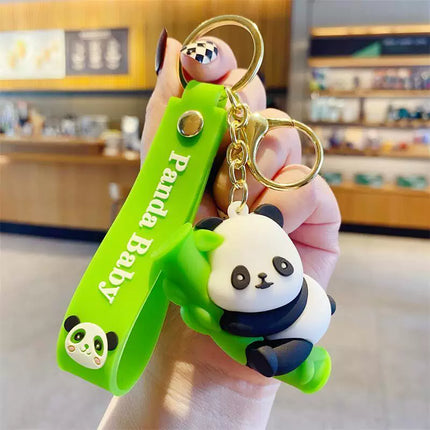 Eastcoco Red panda eating bamboo keychain