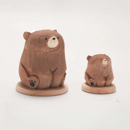 Eastcoco  Polar Bear Family Handmade wood carving