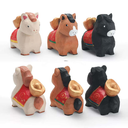 Eastcoco  Cute little pony Handmade wood carving