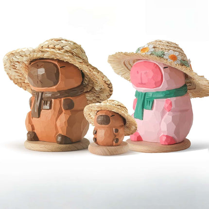 Eastcoco  Capybara Handmade wood carving