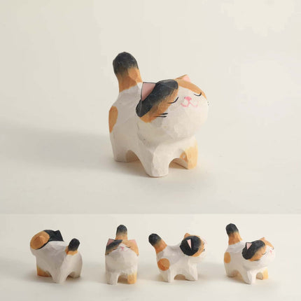 Eastcoco  Super cute kitten Handmade wood carving